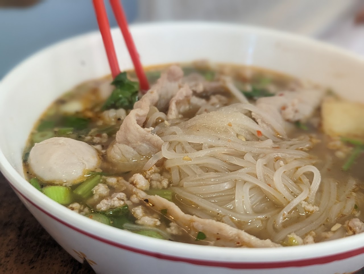 Noodle soup at Prik Thai Restaurant